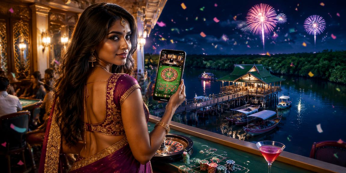 খুলনার বিচে ক্যাসিনো অ্যাপ ব্যবহার করে গেম খেলছেন একজন
